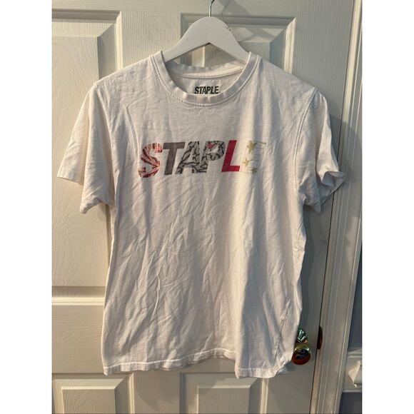 Staple  White Graphic Logo T-Shirt sz S EUC - Picture 1 of 6